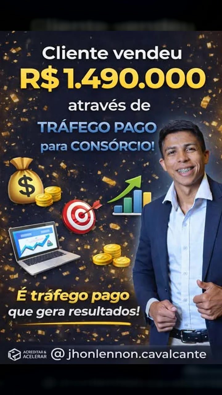 Cliente vendendo consórcio através de tráfego pago